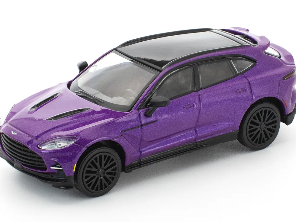 Aston Martin DBX 707 Storm Purple Metallic with Black Top 1/64 Diecast Model Car by Pop Race