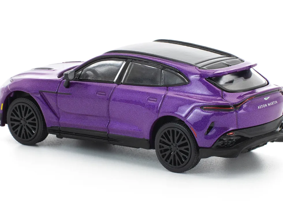 Aston Martin DBX 707 Storm Purple Metallic with Black Top 1/64 Diecast Model Car by Pop Race