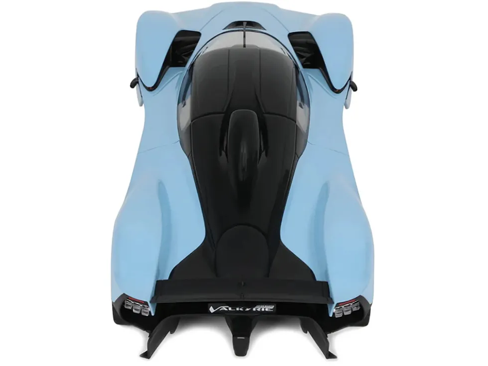 2023 Aston Martin Valkyrie Light Blue with Black Top 1/18 Model Car by GT Spirit