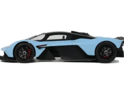 2023 Aston Martin Valkyrie Light Blue with Black Top 1/18 Model Car by GT Spirit