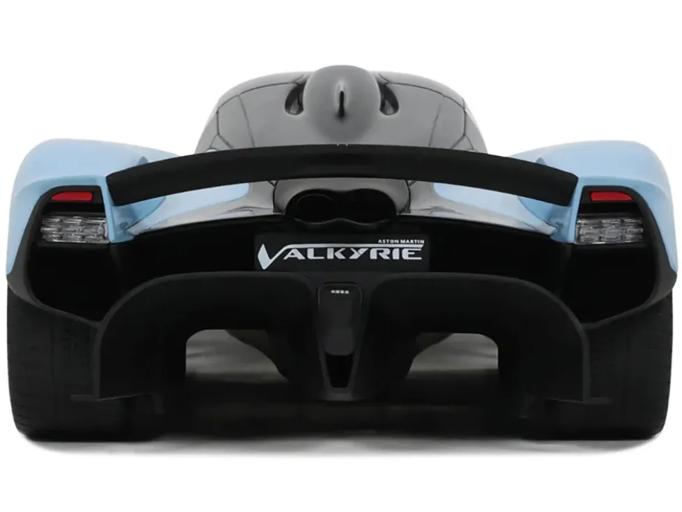 2023 Aston Martin Valkyrie Light Blue with Black Top 1/18 Model Car by GT Spirit