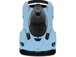 2023 Aston Martin Valkyrie Light Blue with Black Top 1/18 Model Car by GT Spirit