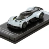 Aston Martin Valkyrie Skyfall Silver Metallic with Black Top Hypercar League Collection 1/64 Diecast Model Car PosterCars H11B