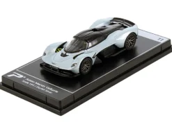 Aston Martin Valkyrie Skyfall Silver Metallic with Black Top Hypercar League Collection 1/64 Diecast Model Car PosterCars H11B