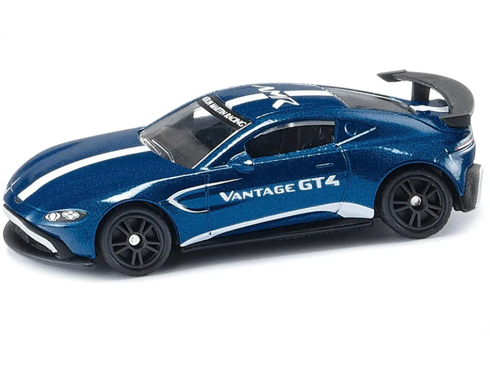 Aston Martin Vantage GT4 Blue Metallic with White Stripes Diecast Model Car Siku SK1577