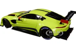 2018 Aston Martin Vantage GTE Le Mans PRO Presentation Car Lemon Green Metallic Carbon Red Accents Aston Martin Racing 1/18 Model Car Autoart 81807