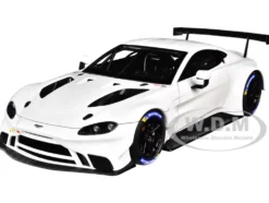 2018 Aston Martin Vantage GTE Le Mans PRO White Carbon Accents 1/18 Model Car Autoart 81806