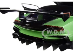 Aston Martin Vulcan Apple Tree Green Metallic Orange Accents Carbon Top 1/18 Model Car Autoart 70263