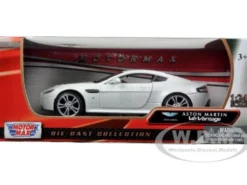 Aston Martin V12 Vantage Pearl White 1/24 Diecast Car Model Motormax 73357