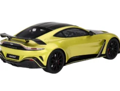 2022 Aston Martin V12 Vantage RHD (Right Hand Drive) Cosmopolitan Yellow with Black Hood and Top 1/18 Model Car by Top Speed
