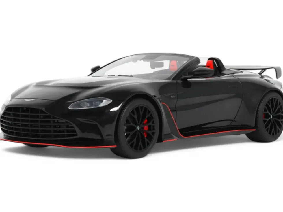 2023 Aston Martin V12 Vantage Roadster Onyx Black 1/18 Model Car by GT Spirit
