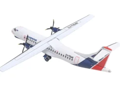 ATR 72-200 Commercial Aircraft "Cubana Airlines" (CU-T1548) White with Red and Blue Stripes 1/400 Diecast Model Airplane by GeminiJets