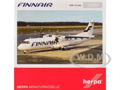 ATR 72-500 Commercial Aircraft "FinnAir" (OH-ATI) White 1/200 Diecast Model Airplane by Herpa