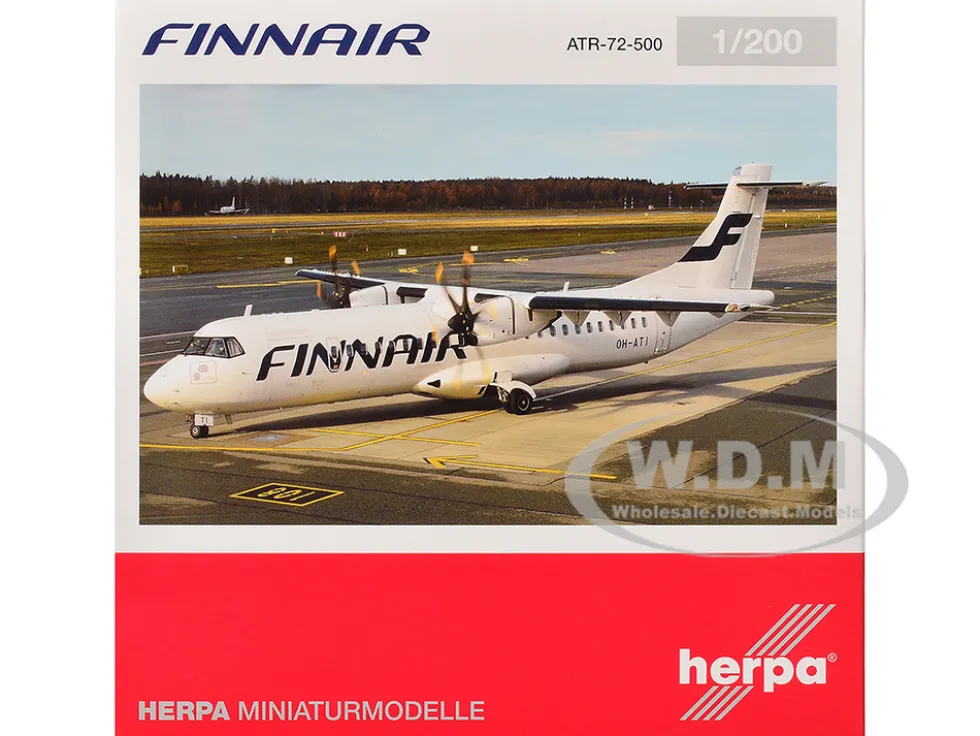 ATR 72-500 Commercial Aircraft "FinnAir" (OH-ATI) White 1/200 Diecast Model Airplane by Herpa