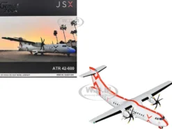 ATR 42-600 Commercial Aircraft "JSX" (N400JX) White with Red Stripes "Gemini 200" Series 1/200 Diecast Model Airplane by GeminiJets