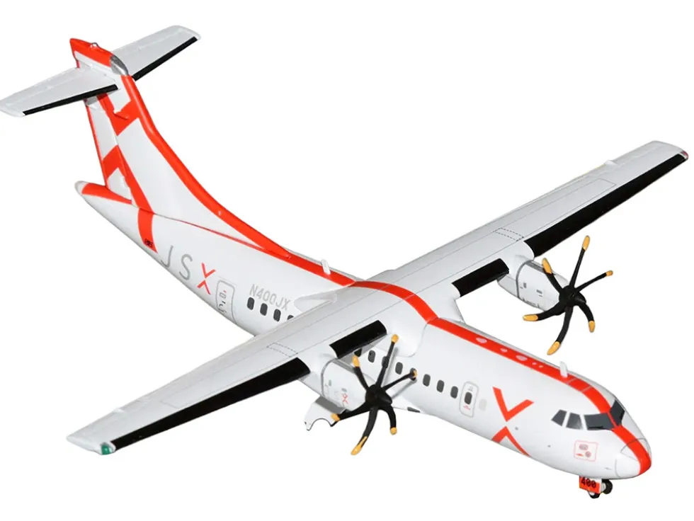 ATR 42-600 Commercial Aircraft "JSX" (N400JX) White with Red Stripes "Gemini 200" Series 1/200 Diecast Model Airplane by GeminiJets