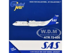ATR 72-600 Commercial Aircraft "Scandinavian Airlines" (SE-MKD) White with Blue Tail 1/400 Diecast Model Airplane by GeminiJets