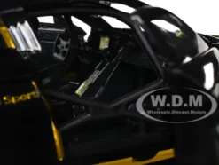 Audi R8 LMS GT3 Black with Gold Stripes and Graphics 