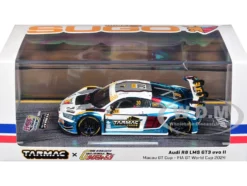 Audi R8 LMS GT3 evo II #30 James Yu "Uno Racing Team" "Macau GT Cup - FIA GT World Cup" (2024) with A4 Poster "Hobby43" Series 1/43 Diecast Model Car by Tarmac Works