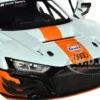 Audi R8 LMS GT3 #28 Light Blue with Orange Stripes Gulf Oil Gulf Die Cast Collection 1/24 Diecast Model Car Motormax 79667GULF