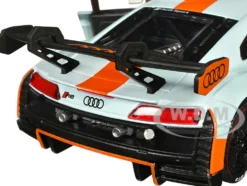 Audi R8 LMS GT3 #28 Light Blue with Orange Stripes Gulf Oil Gulf Die Cast Collection 1/24 Diecast Model Car Motormax 79667GULF