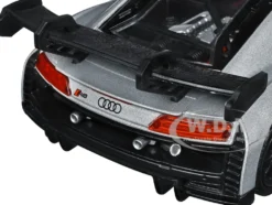Audi R8 LMS GT3 Silver Metallic Timeless Legends Series 1/24 Diecast Model Car Motormax 79380SIL
