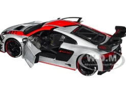 Audi R8 LMS GT3 Silver Metallic with Graphics GT Racing Series 1/24 Diecast Model Car Motormax 73788sil