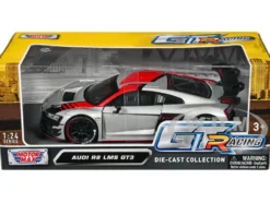 Audi R8 LMS GT3 Silver Metallic with Graphics GT Racing Series 1/24 Diecast Model Car Motormax 73788sil