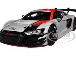 Audi R8 LMS GT3 Silver Metallic with Graphics GT Racing Series 1/24 Diecast Model Car Motormax 73788sil