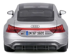 2022 Audi RS e tron GT Silver Metallic with Sunroof 1/18 Diecast Model Car Bburago 11050sil