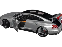 2022 Audi RS e tron GT Silver Metallic with Sunroof 1/18 Diecast Model Car Bburago 11050sil