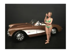 August Bikini Calendar Girl Figurine 1/24 Scale Models American Diorama 38272