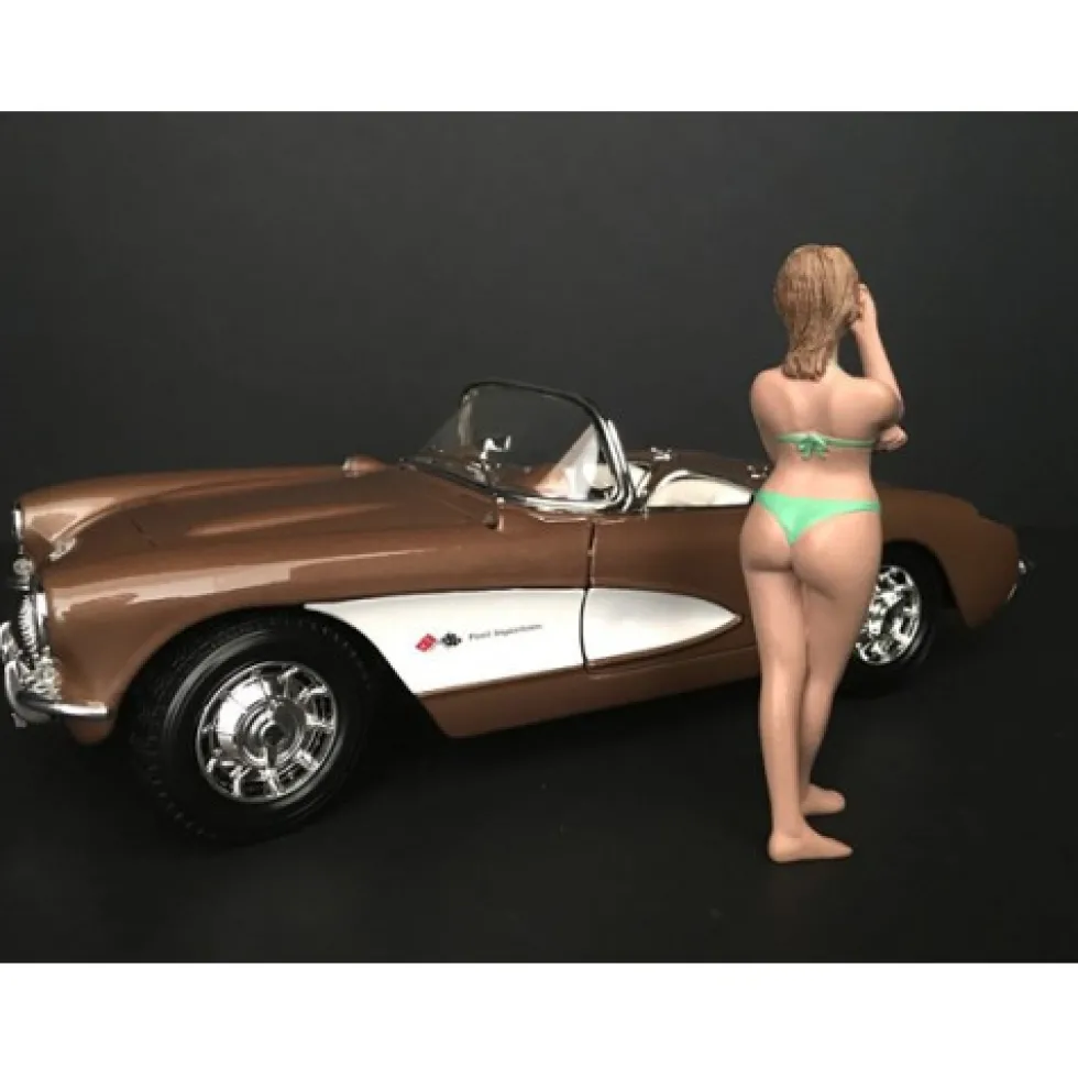 August Bikini Calendar Girl Figurine 1/18 Scale Models American Diorama 38172