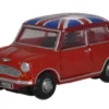 Austin Mini RHD (Right Hand Drive) Tartan Red with Union Jack Top 1/148 (N) Scale Diecast Model Car by Oxford Diecast