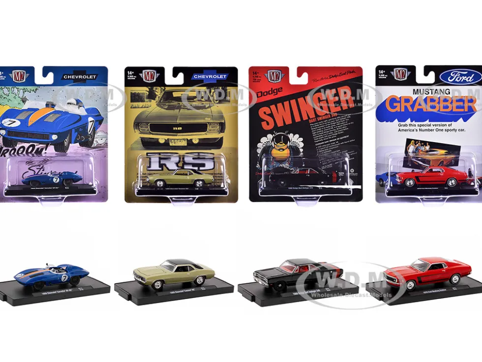 Auto-Drivers Set of 4 pieces in Blister Packs Release 111 Limited Edition to 9600 pieces Worldwide 1/64 Diecast Model Cars by M2 Machines