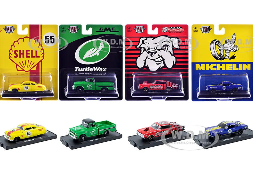 Auto-Drivers Set of 4 pieces in Blister Packs Release 132 Limited Edition to 8000 pieces Worldwide 1/64 Diecast Model Cars by M2 Machines