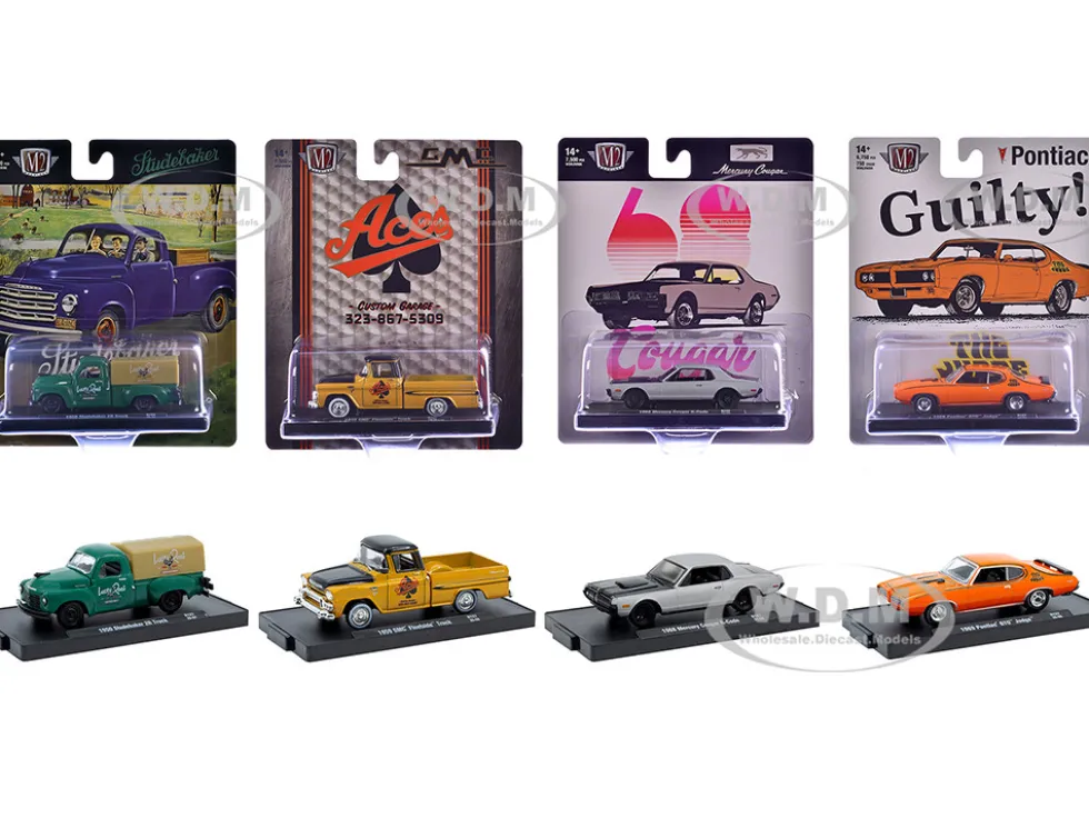 Auto-Drivers Set of 4 pieces in Blister Packs Release 127 Limited Edition to 7500 pieces Worldwide 1/64 Diecast Model Cars by M2 Machines