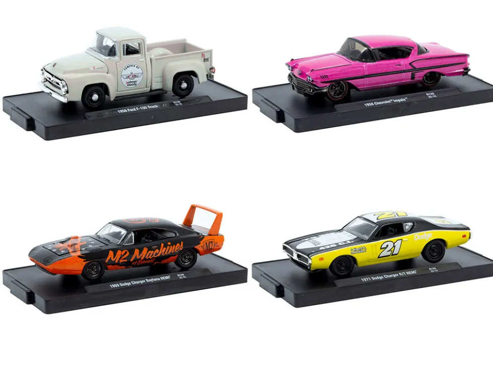 Auto-Drivers Set of 4 pieces in Blister Packs Release 129 Limited Edition to 10000 pieces Worldwide 1/64 Diecast Model Cars by M2 Machines