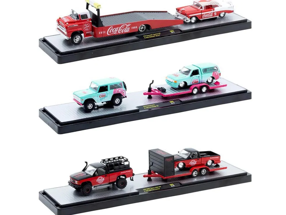 Auto Haulers "Coca-Cola" Set of 3 pieces Release S03 Limited Edition to 4800 pieces Worldwide 1/64 Diecast Models by M2 Machines