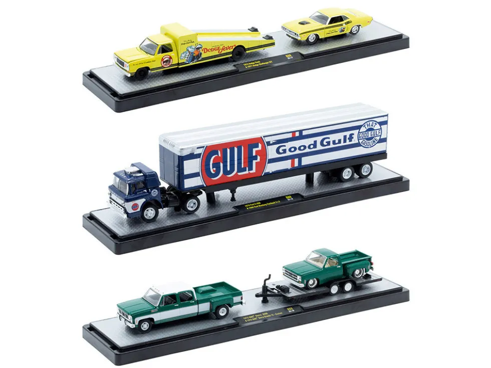 Auto Haulers Set of 3 Trucks Release 88 Limited Edition to 9600 pieces Worldwide 1/64 Diecast Models by M2 Machines