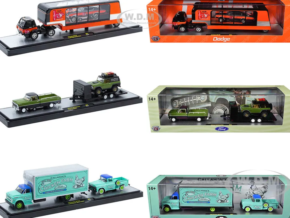 Auto Haulers Set of 3 Trucks Release 91 Limited Edition to 8000 pieces Worldwide 1/64 Diecast Models by M2 Machines