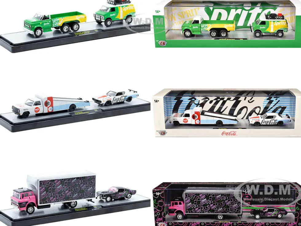Auto Haulers "Soda" Set of 3 pieces Release 38 Limited Edition to 8000 pieces Worldwide 1/64 Diecast Models by M2 Machines