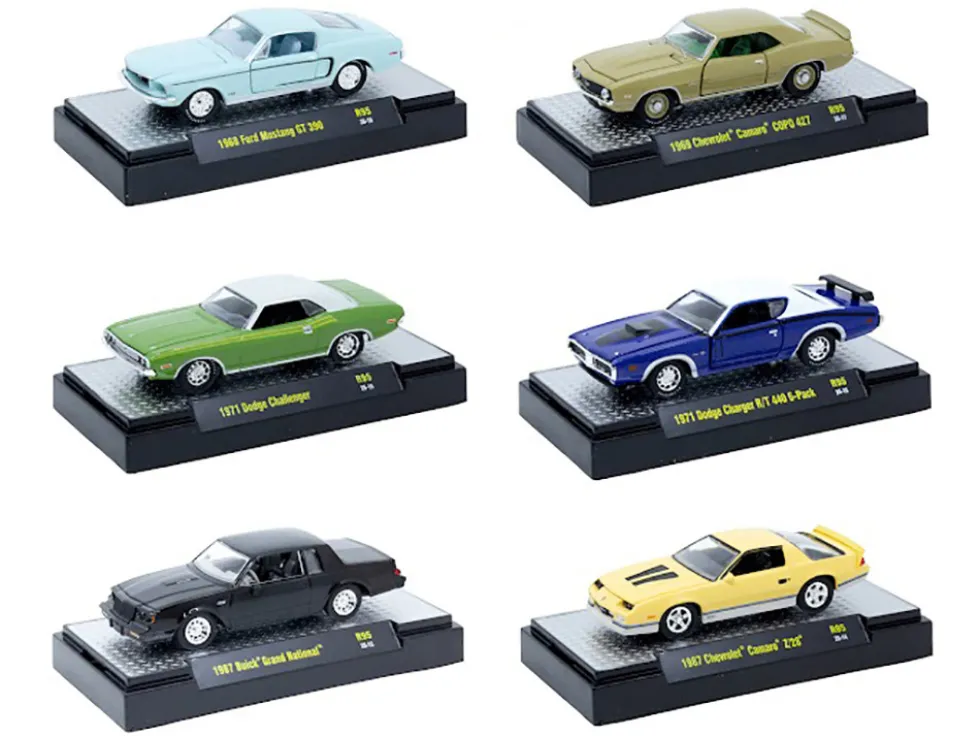 Auto Meets Set of 6 Cars IN DISPLAY CASES Release 95 Limited Edition 1/64 Diecast Model Cars by M2 Machines