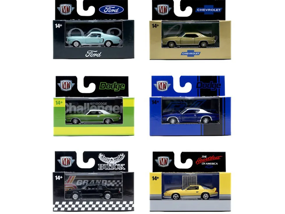 Auto Meets Set of 6 Cars IN DISPLAY CASES Release 95 Limited Edition 1/64 Diecast Model Cars by M2 Machines