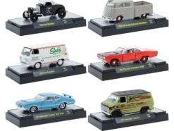 Auto Meets Set of 6 Cars IN DISPLAY CASES Release 91 Limited Edition 1/64 Diecast Model Cars by M2 Machines