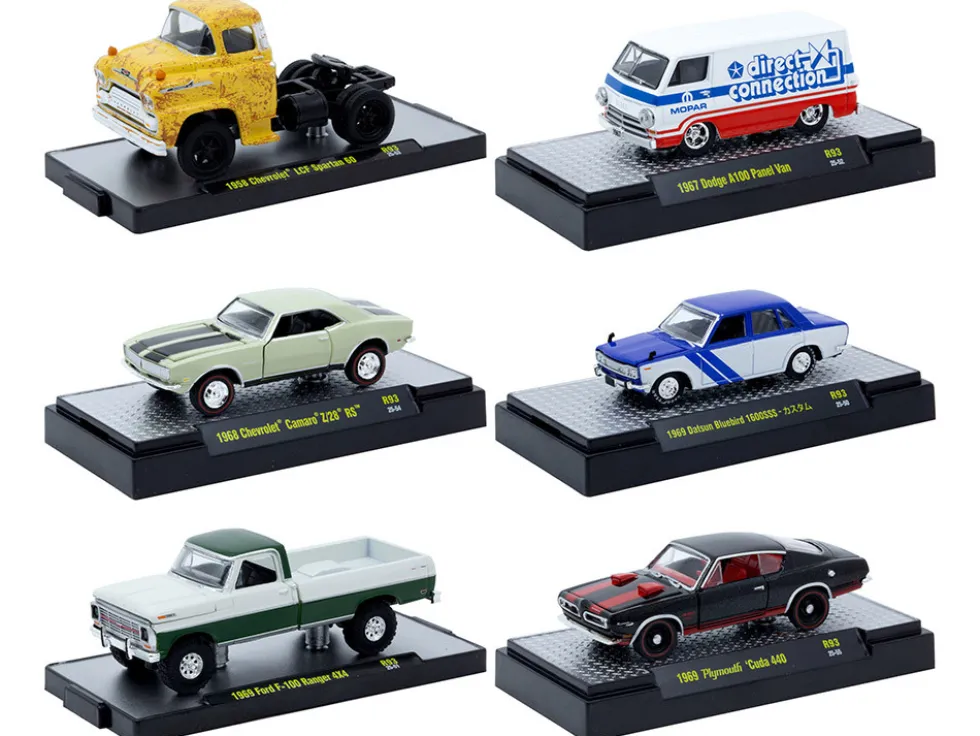 Auto Meets Set of 6 Cars IN DISPLAY CASES Release 93 Limited Edition 1/64 Diecast Model Cars by M2 Machines
