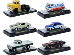 Auto Meets Set of 6 Cars IN DISPLAY CASES Release 93 Limited Edition 1/64 Diecast Model Cars by M2 Machines