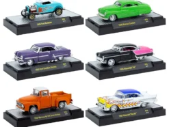 Auto Meets Set of 6 Cars IN DISPLAY CASES Release 88 Limited Edition 1/64 Diecast Model Cars by M2 Machines