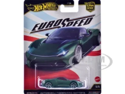 Automobili Pininfarina Battista Green Metallic with Black Top "Euro Speed" Series Diecast Model Car by Hot Wheels