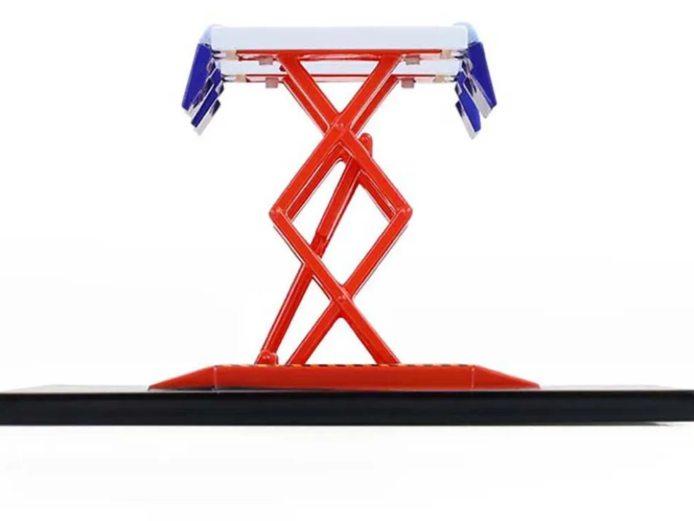 Automotive Double Scissor Lift "Chevron" White and Red "Double Scissor Lifts" Series 2 1/64 Diecast Model by Greenlight